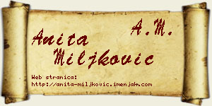 Anita Miljković vizit kartica